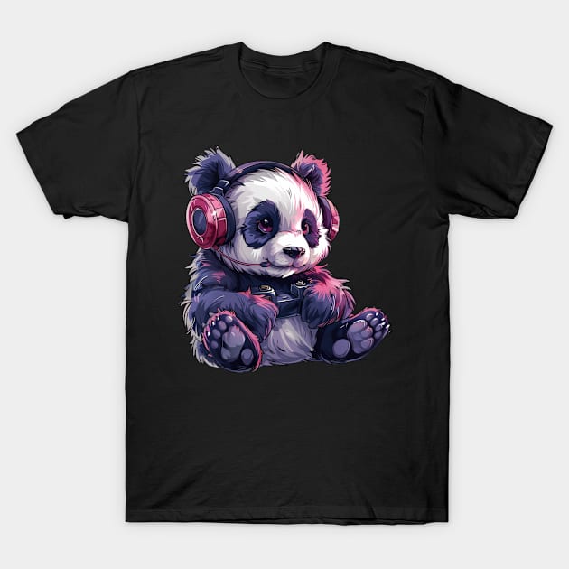 Gamer Panda - Panda Bear Japanese T-Shirt by Anassein.os